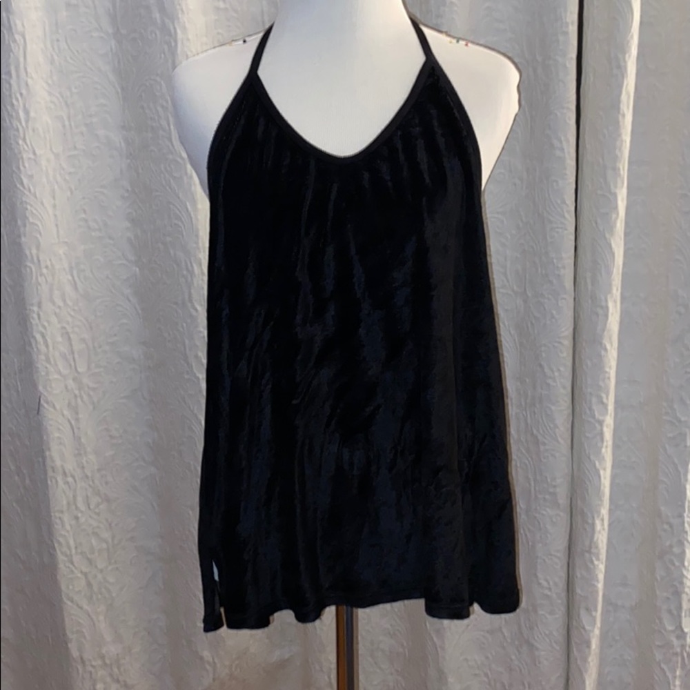 MICHAEL STARS VELVET HALTER TOP
